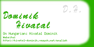 dominik hivatal business card
